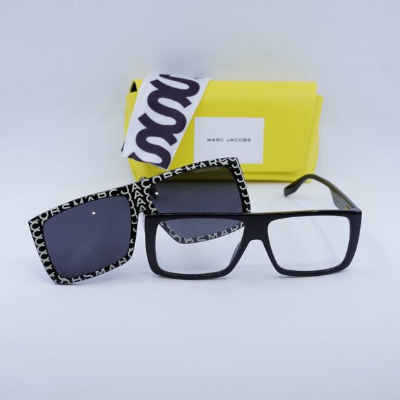 Marc Jacobs MARC 672/CS 003K IR Sunglasses White on Black Pattern Square Frame - Picture 12 of 12